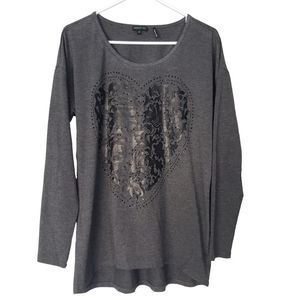 𝅺TRICOTTO Grey long sleeve top shirt medium